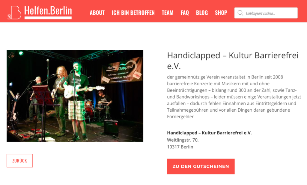 Handiclapped auf der Webseite Helfen.Berlin