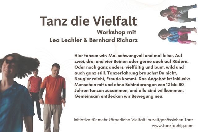 Flyer mit tanzenden Menschen und Infos wie im Beitrag.